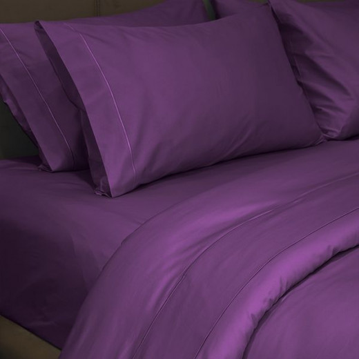 Fieldcrest plain duvet cover, cotton, dark purple color, twin size