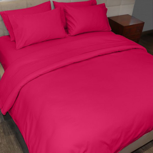 Fieldcrest plain duvet cover, cotton, fuchsia color, twin size