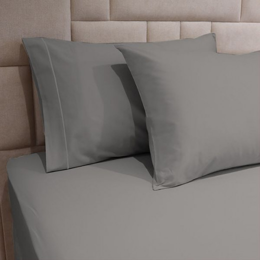 Fieldcrest plain fitted sheet set, cotton, grey color, king size, 3 pieces