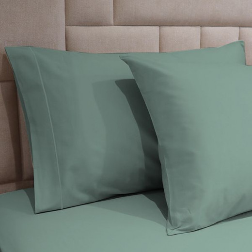 Fieldcrest plain fitted sheet set, jade color, twin size