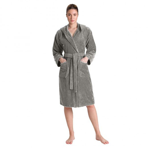 Cannon plain bathrobe, cotton, grey color