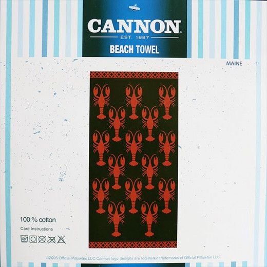 Cannon maine printed beach towel, cotton, navy blue color, 95*175 cm