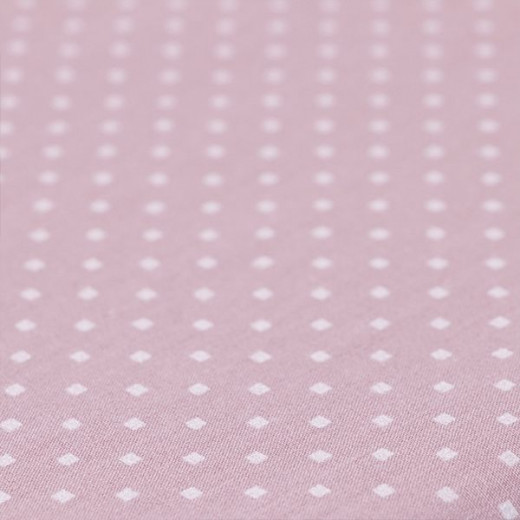 Cannon dots and stripes fitted sheet set, poly cotton, rose color, queen size, 3 pieces