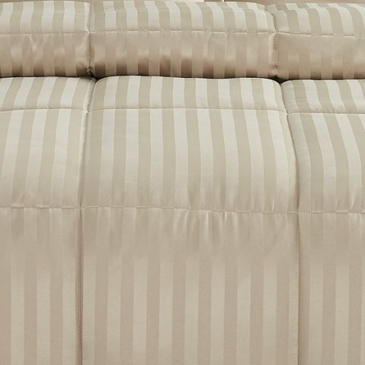 Nova home ultrastripe hotel style comforter set, sand color, twin size, 4 pieces