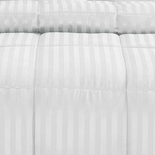 Nova home ultrastripe hotel style comforter set, white color, twin size, 4 pieces