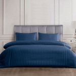 Nova home ultrastripe hotel style duvet cover set, 220x260 size, navy color