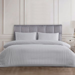 Nova home ultrastripe hotel style duvet cover set, king size, grey color