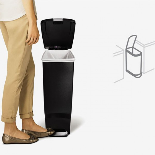 Simplehuman plastic trash bin, grey color, 40 liter