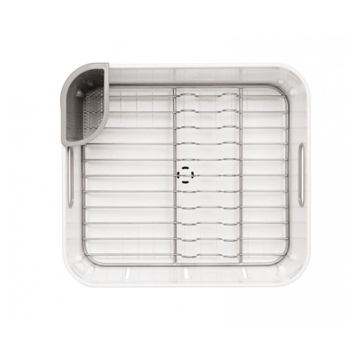 Simplehuman compact plastic dish rack, white color