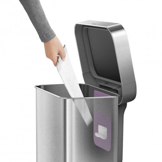 Simplehuman stainless steel trash bin, brushed, 45 liter