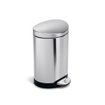 Simplehuman trash bin semi round, stainless steel, brushed, 6 liter