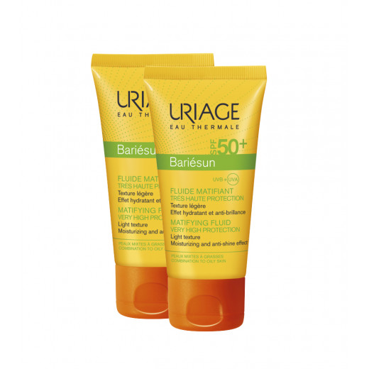 Uriage Bariesun Matifying Fluid Cream, Spf 50+, 50 Ml, 2 Packs