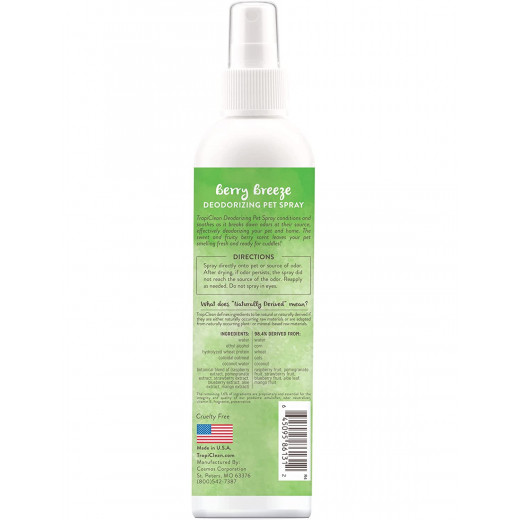 TropiClean Berry Breeze Deodorizing Spray for Pets, 236 Ml