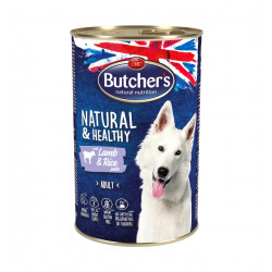 طعام الكلاب طبيعي وصحي بنكهة لحم الضأن والأرز، 390 جرام من بوتشرز