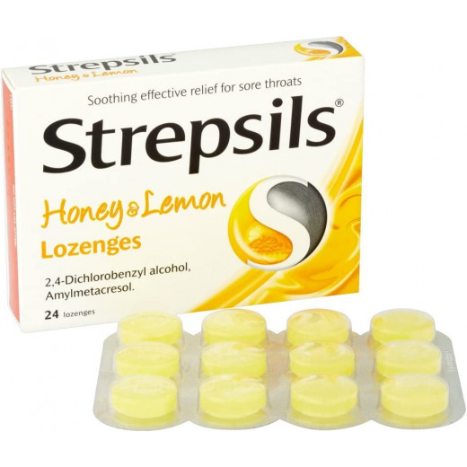 Strepsils Honey & Lemon Lozenges, 24 Pieces