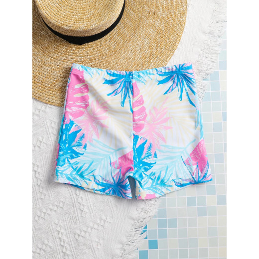 Boys Swim Shorts, Floral Tropical Design