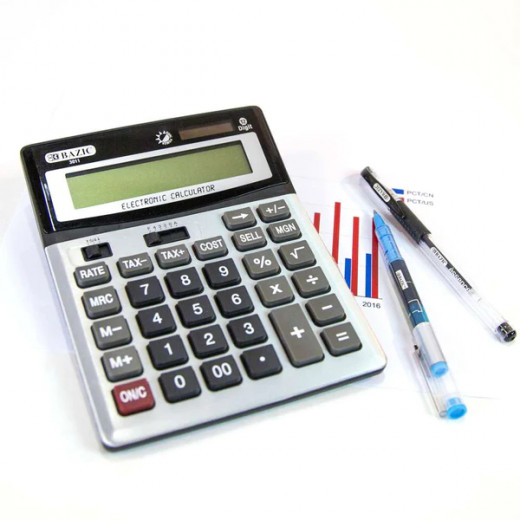 Bazic Desktop Calculator 12 Digit Profit Calculation & Tax Functions