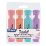 Bazic Pastel Highlighters Pocket Clip, 4 Pieces