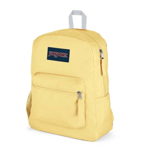 Jansport Cross Town Backpack, Pale Banana Design, Light Yellow Colors