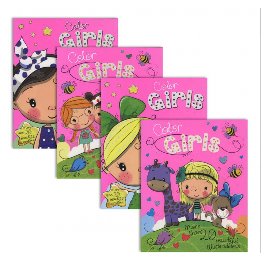 Bazic Neon Glitter Girls Coloring Books