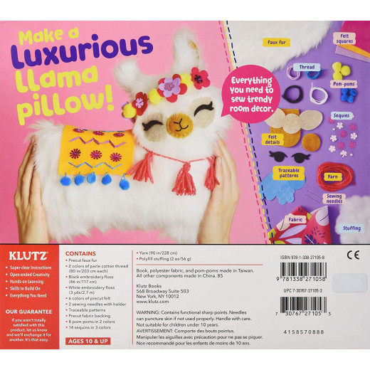 Klutz Sew Your Own Furry Llama Pillow Craft Kit