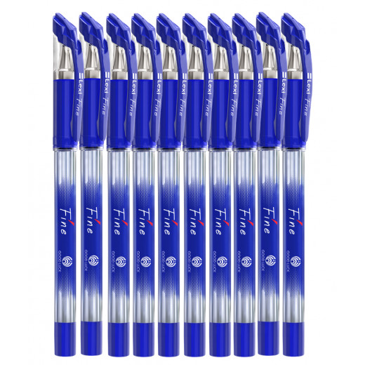 Lexi Blue Ink Pens, 0.7 Mm, 10 Piece
