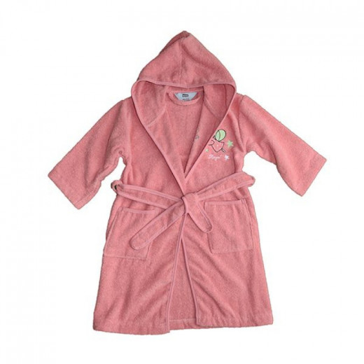 Nova home kids bath robe kiddy, dark pink  and pink color,9-12 years