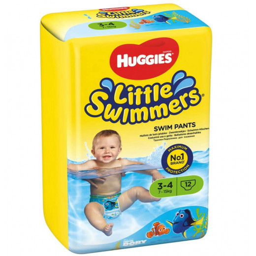 Huggies Little Swimmers Swim Pants, Size 3-4, 7-15 Kg, 12 Pants