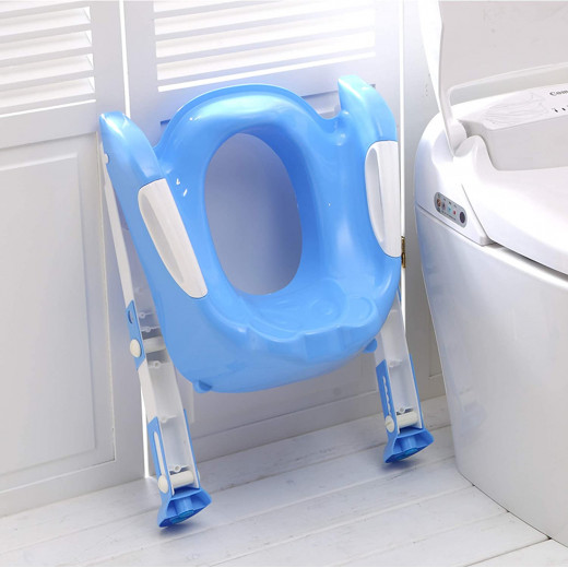 Professional Teddie Children Toilet Ladder with Steps - Potty Trainer - Blue