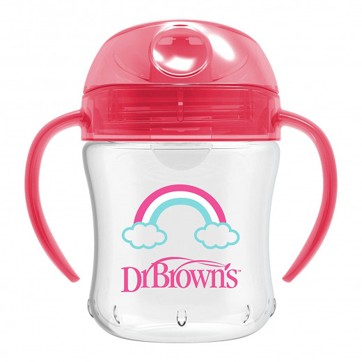 Dr Brown's Soft-spout Transition Cup With Handles - Pink (6m+),180 Ml