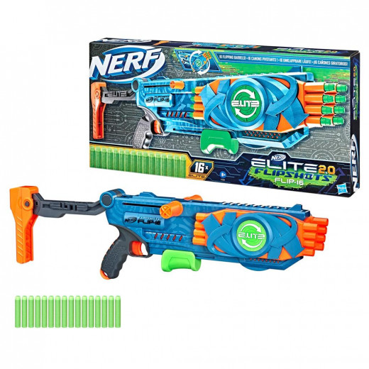 Nerf Hasbro Elite Flipshots Flip Blaster With Spinning Barrels, 16 Drums