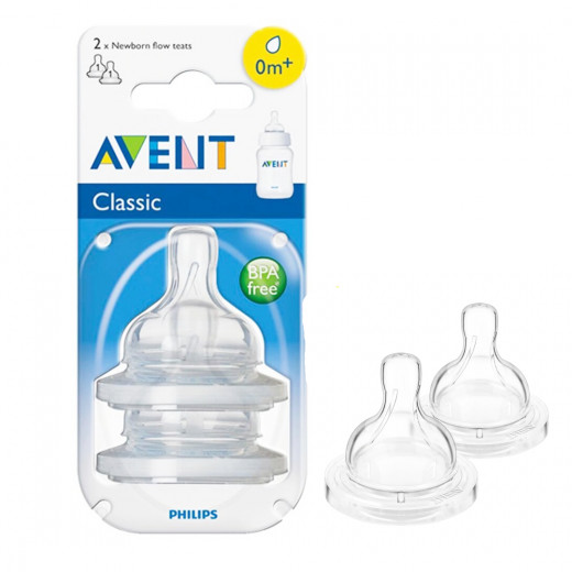 Philips Avent Classic Nipple, Pack of 2, +0 m