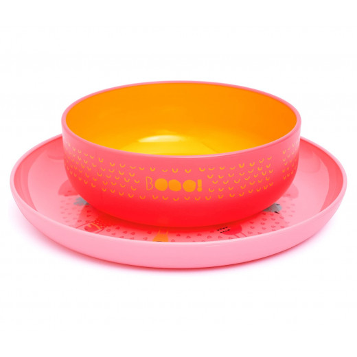 Suavinex Plate + Bowl Booo Pink