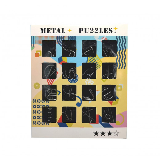 Metal Puzzles Game, 16 Pieces