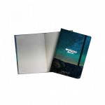 دفتر ملاحظات بتصميم غلاف الفضاء من مفكرة, مع مطاط, 20*15 سم, اللون الأخضر