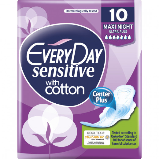 EveryDay - Sensitive With Cotton Pads (10 Pads / Maxi Night)