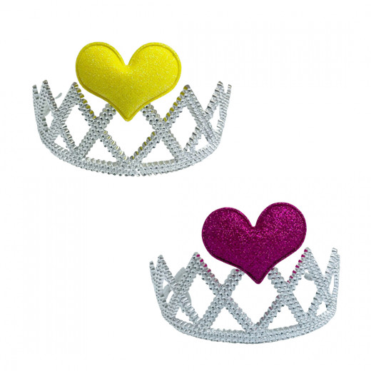 تاج الأميرة للاطفال ,تصميم قلب, بالوان متنوعة, قطعة واحدة