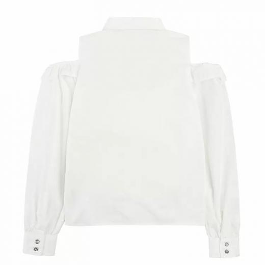 Cool Club Long Sleeve & off Shoulder Shirt, White Color