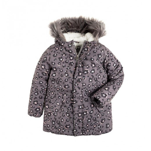 Cool Club Girls Quilted Winter Jacket With Hood, Grey Color
