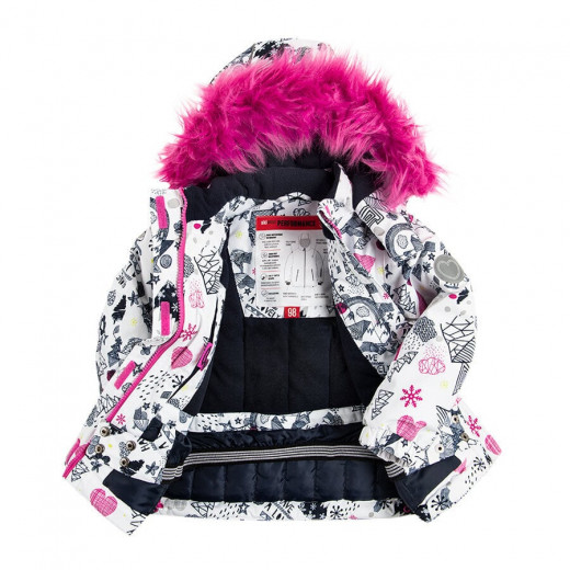 Cool Club Girls Quilted Jacket With Hood,  White & Pink Color