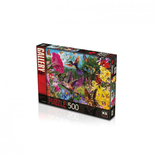 Ks Games Puzzle, Humming Bird Garden Design, 500 Pieces