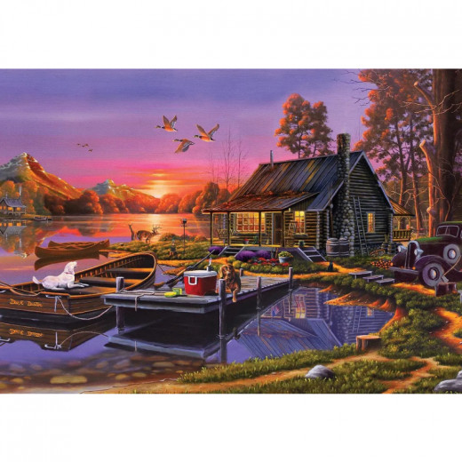 أحجية 2000 قطعة, بتصميم منزل على البحيرة من كي اس جيمز