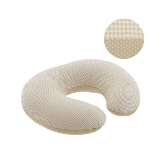 Cambrass Vichy Small Nursing Pillow, Beige Color