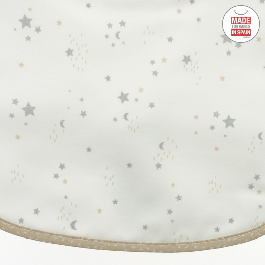 Cambrass Sky Square Bib, Star Desing Beige Color