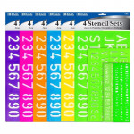 Bazic Lettering Stencil Sets, 4 Pieces