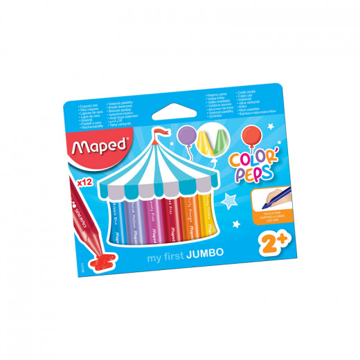 Maped Color Peps Wax Crayons Jumbo 12 Color Pencils