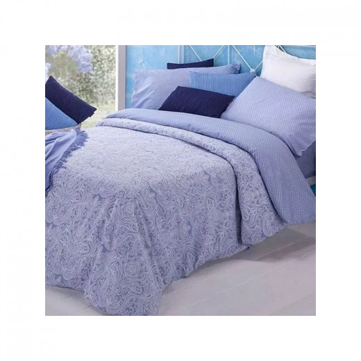 Manterol "Summer" Duvet Cover Set, Blue Color Twin Size, 3 Pieses