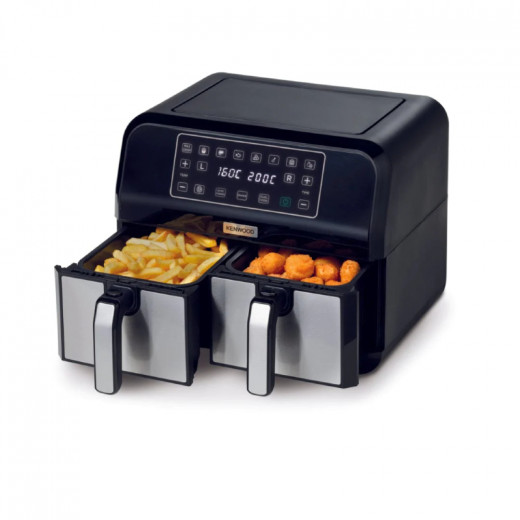 Kenwood Digital Twin Air Fryer 4l+4l, 1.7kg+1.7kg, Black/Silver, HFM75.000MB