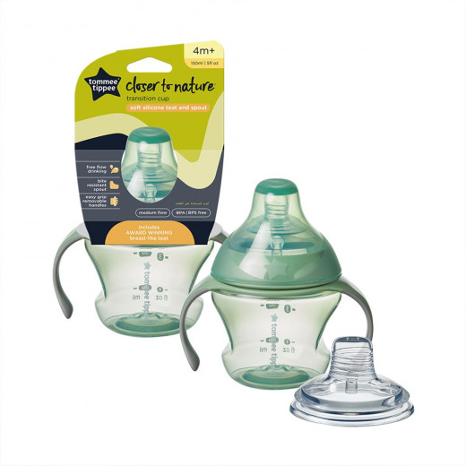 Tommee Tippee Closer To Nature Transition Cup, +4m, Green Color 150ml