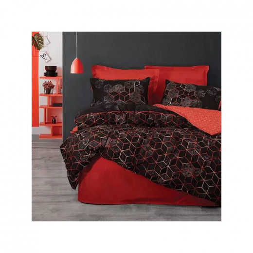 Nova Home Dawn Duvet Cover, King/Super King, Red Color ,4 Pieces